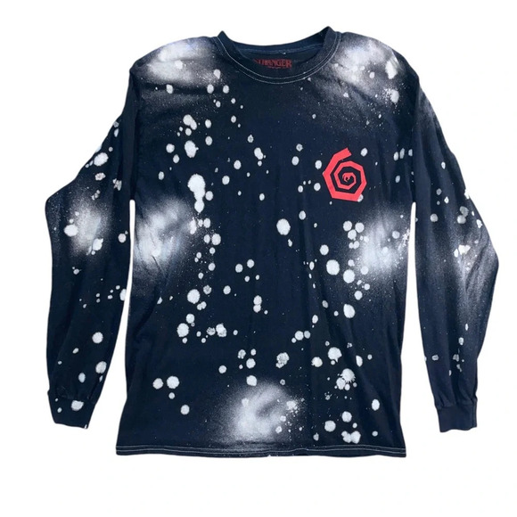 Stranger Things Upside Down Long Sleeve Bleach Tiedye Netflix Unisex Size Medium - Picture 4 of 8